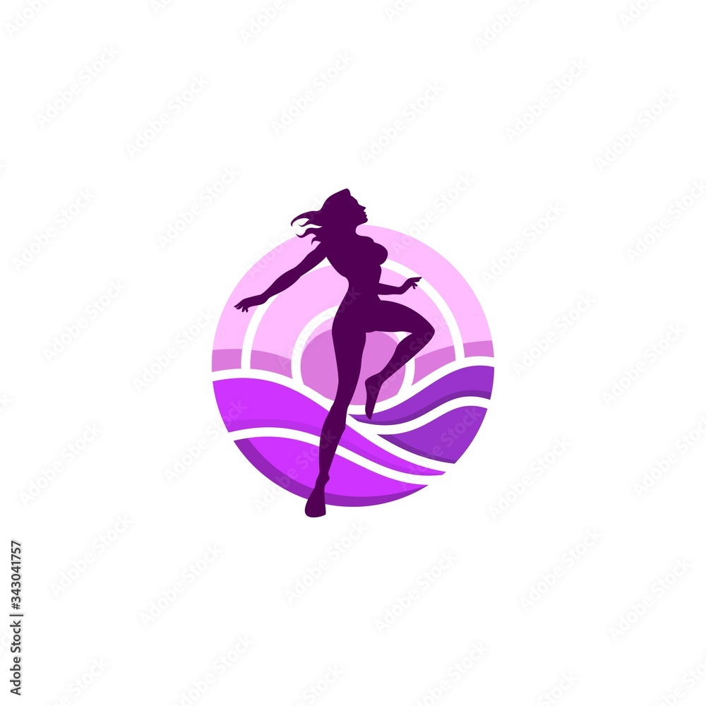 Freedom Silhouette Woman Beauty Logo