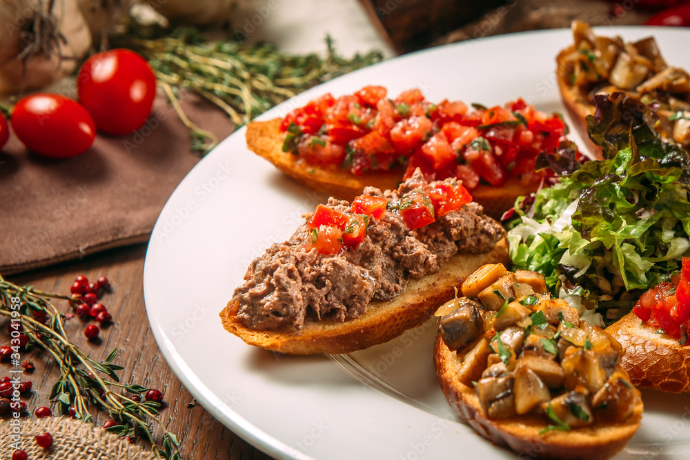 Appetizing italian appetizers bruschettas Appetizing italian appetizers bruschettas