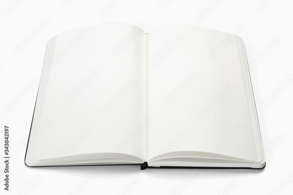 Opened book with blank pages isolated on white. illustration to showcase your artwork presentation. Opened book with blank pages isolated on white. illustration to showcase your artwork presentation.