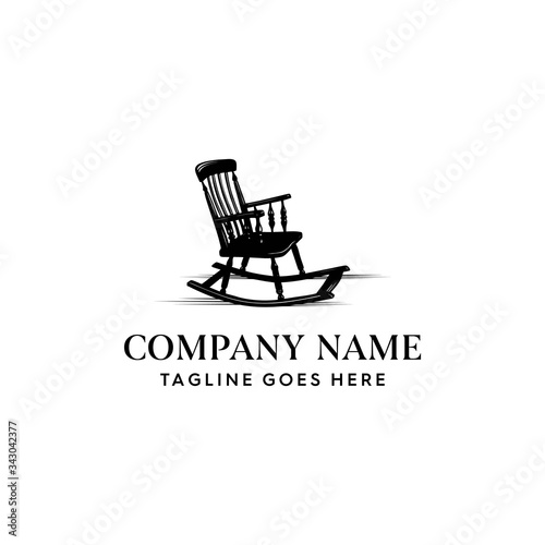 Rocking Chair Furniture Illustration Logo