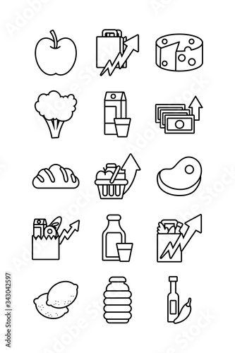 bundle of commodity basket icons
