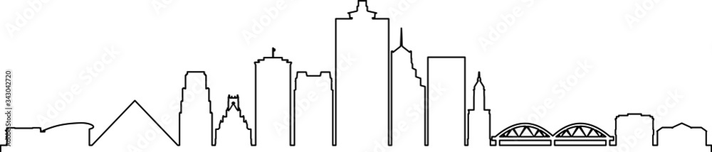 MEMPHIS TENNESSEE City Skyline Silhouette Cityscape Vector MEMPHIS TENNESSEE City Skyline Silhouette Cityscape Vector