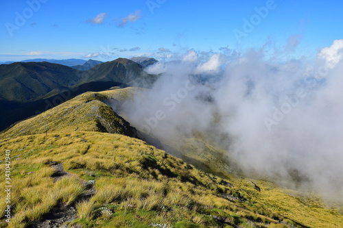 Beautiful mountain landscape in the Kahurangi National Park, New Zealand, South Island.