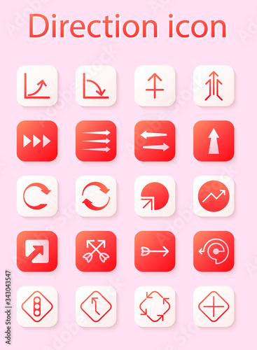 Arrows button set icons. Vector illustration