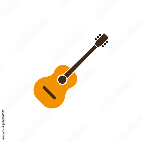 Classical acoustic guitar. Design template vector