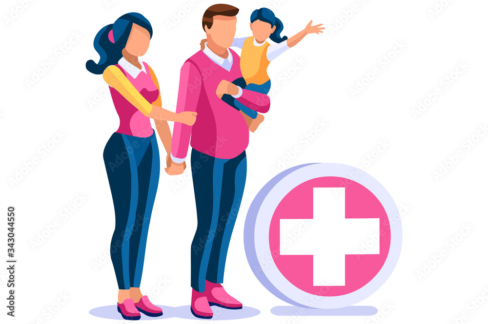 Clinic of medical health, woman medicine. Diagnosis at medicals pharmacies by doctor of clinical healthcare to patient. Hospital, medic pharmacy design. Consultation by the doctors vector illustration