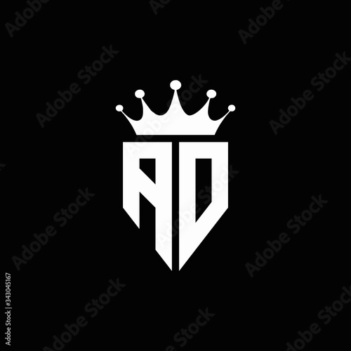 AD logo monogram emblem style with crown shape design template