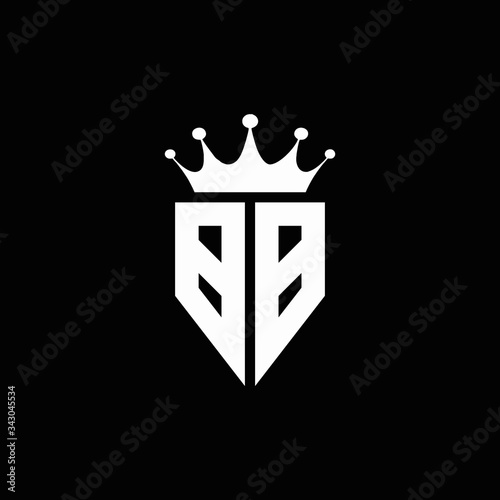 BB logo monogram emblem style with crown shape design template
