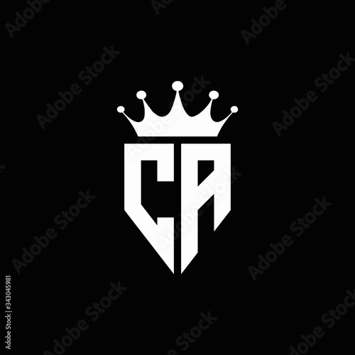 CA logo monogram emblem style with crown shape design template
