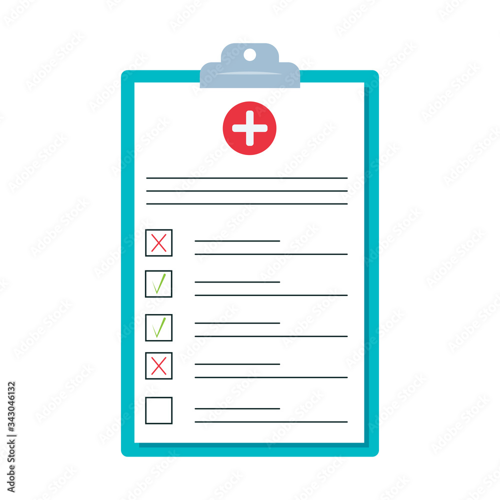 Medical questionnaire. Isolated on a white background. Vector graphics. Medical questionnaire. Isolated on a white background. Vector graphics.