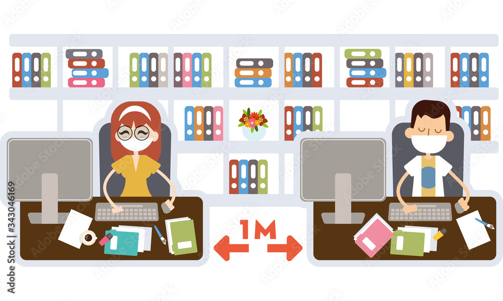 Distanciation sociale au bureau Distanciation sociale au bureau