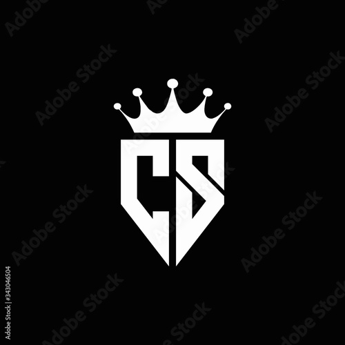 CS logo monogram emblem style with crown shape design template