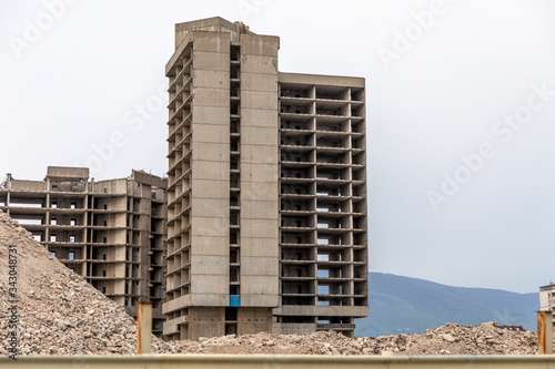 Exploding old building .