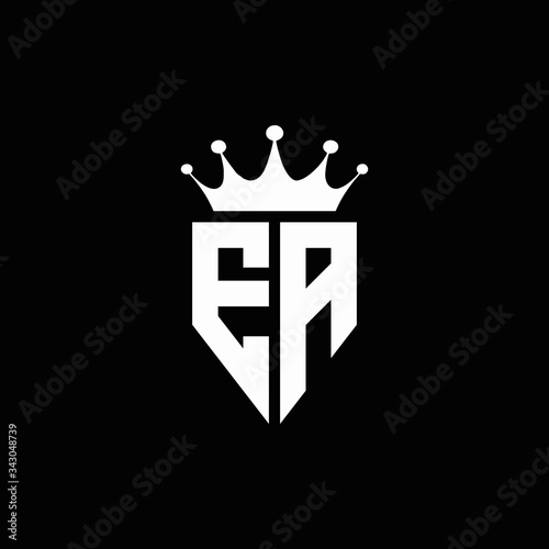 EA logo monogram emblem style with crown shape design template photo