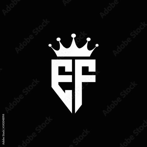 EF logo monogram emblem style with crown shape design template photo