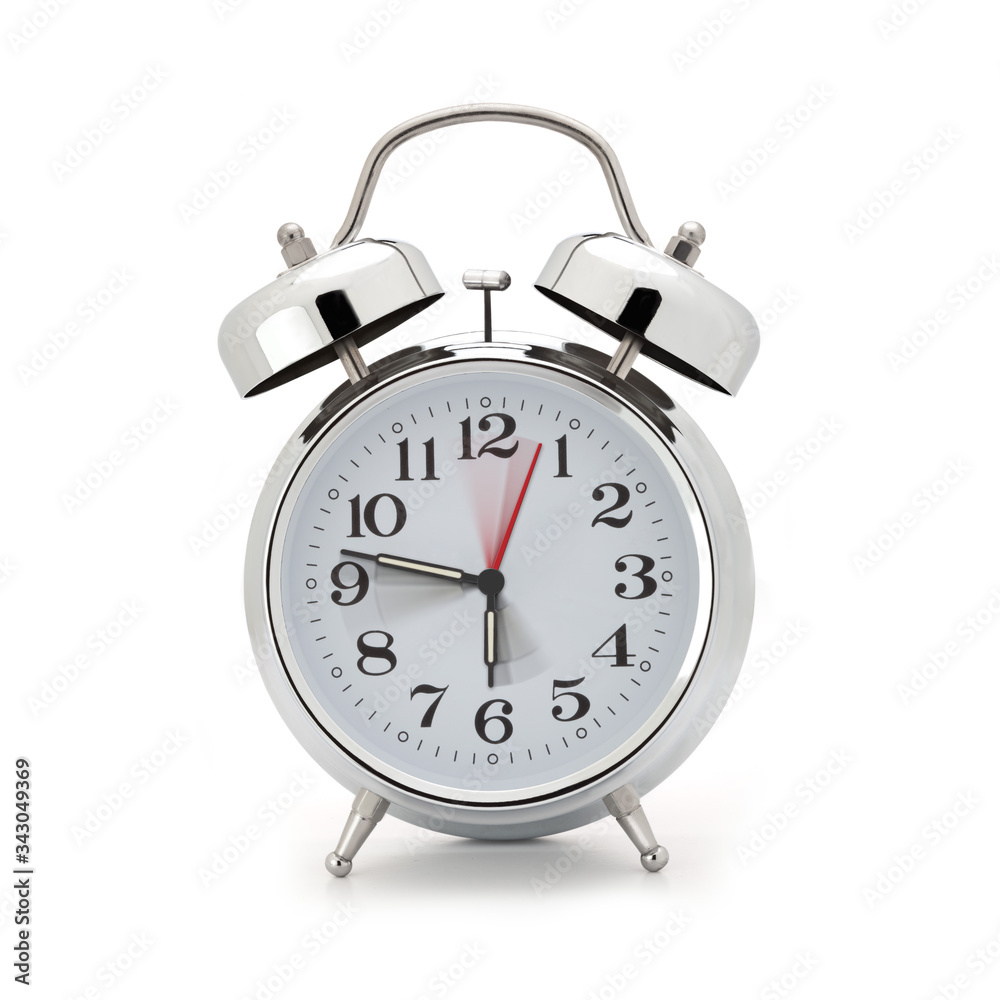 fast working alarm clock isolated on white fast working alarm clock isolated on white