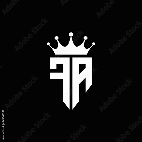 FA logo monogram emblem style with crown shape design template