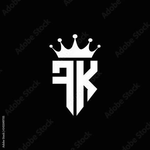 FK logo monogram emblem style with crown shape design template