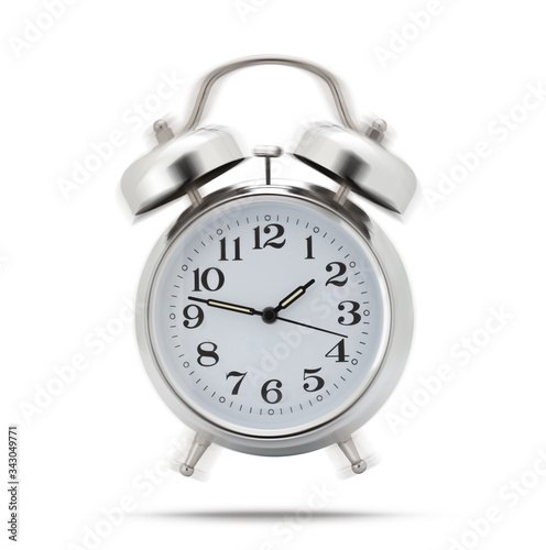 alarm clock ringing isolated on white