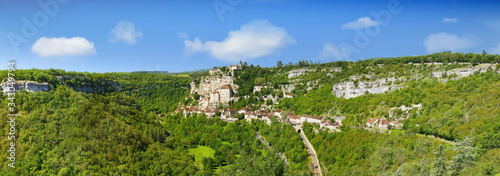Rocamadour. Panoramique sur le rocher depuis l Hospitalet.  Lot. Occitanie 