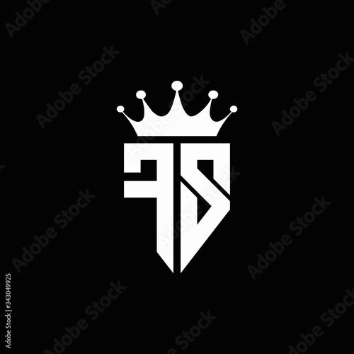 FS logo monogram emblem style with crown shape design template