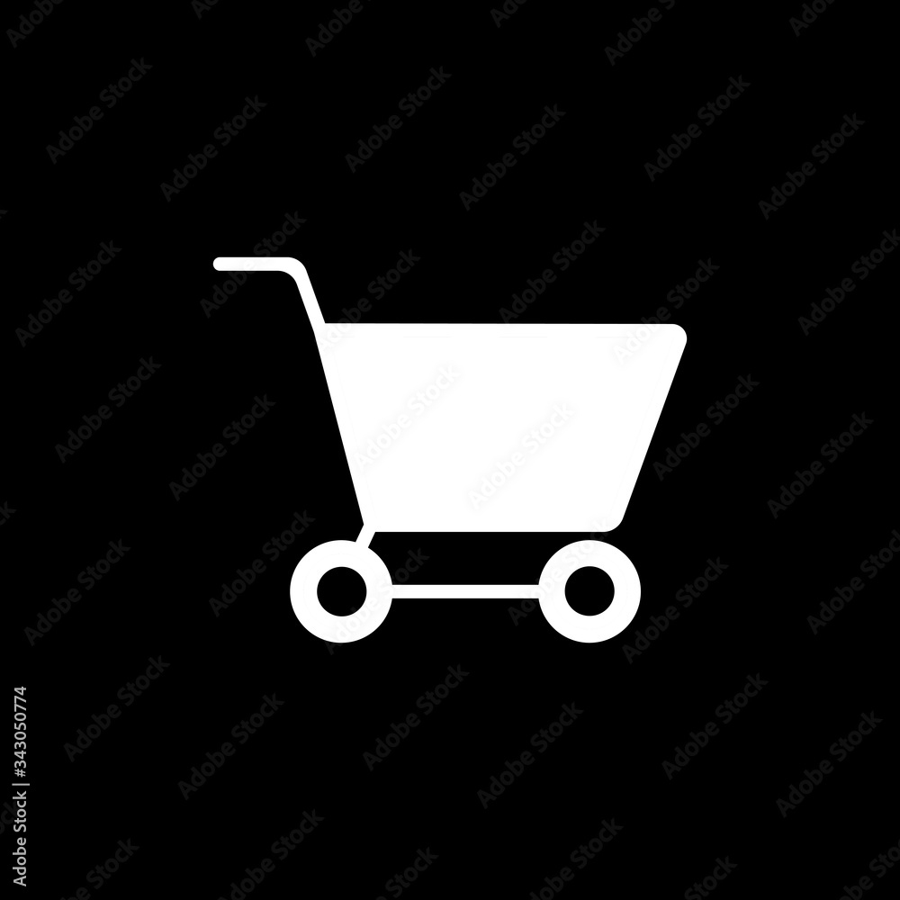 shopping cart icon on black background shopping cart icon on black background