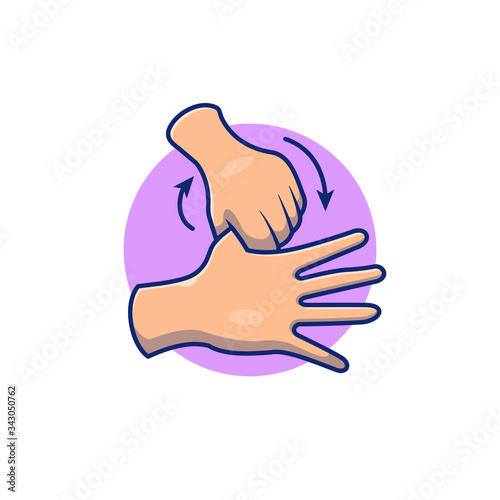 Washing Hand Vector Icon Illustration. People Hands Washed Cartoon. Health and Medical Icon Concept Isolated. Flat Cartoon Style Suitable for Web Landing Page, Banner, Flyer, Sticker, Card