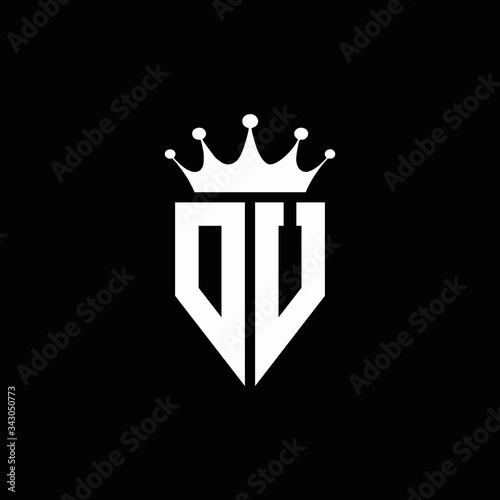 DU logo monogram emblem style with crown shape design template