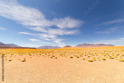 Panoramic view of Siloli Desert, in Bolivia