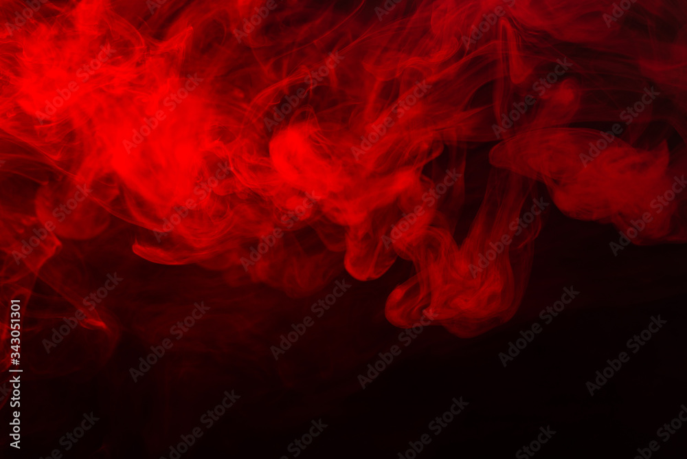 Red steam on a black background.