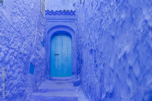 Blue door of Chefchaouen (The blue pearl of Morocco) © Celeste