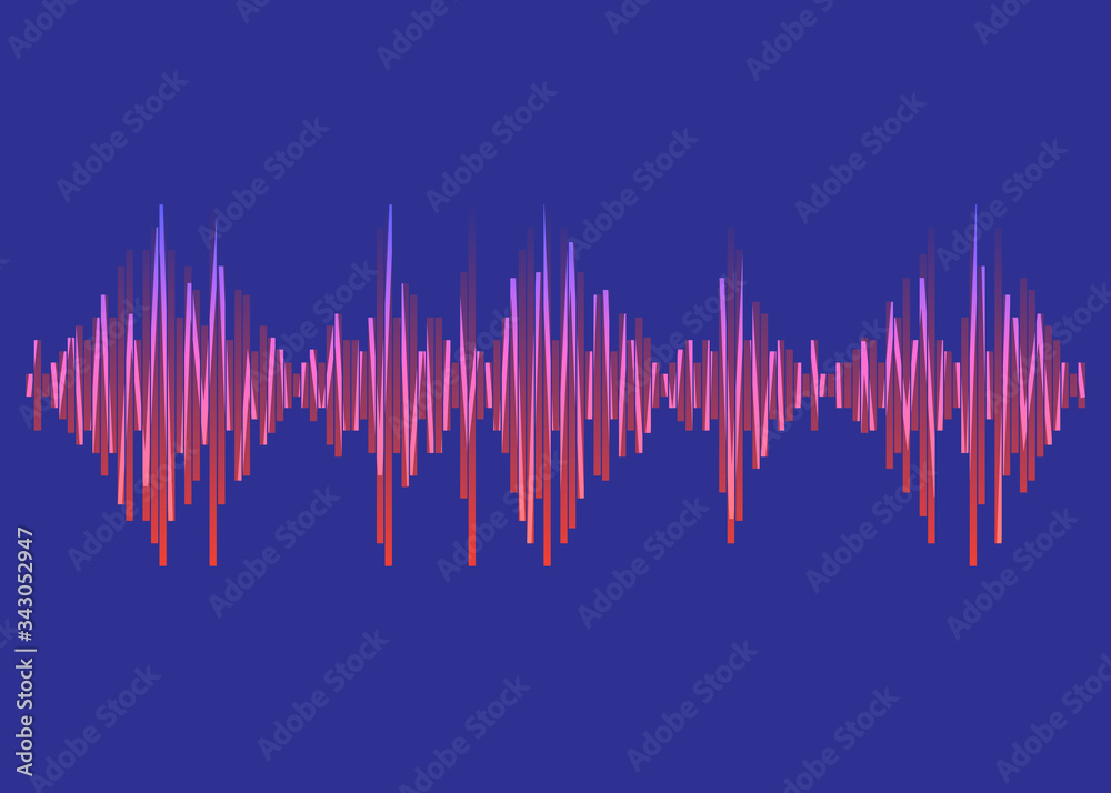 Digital audio concept of music technology wave logo. Colorful pulse music player equalizer background. Trend neon wave lines, design elements