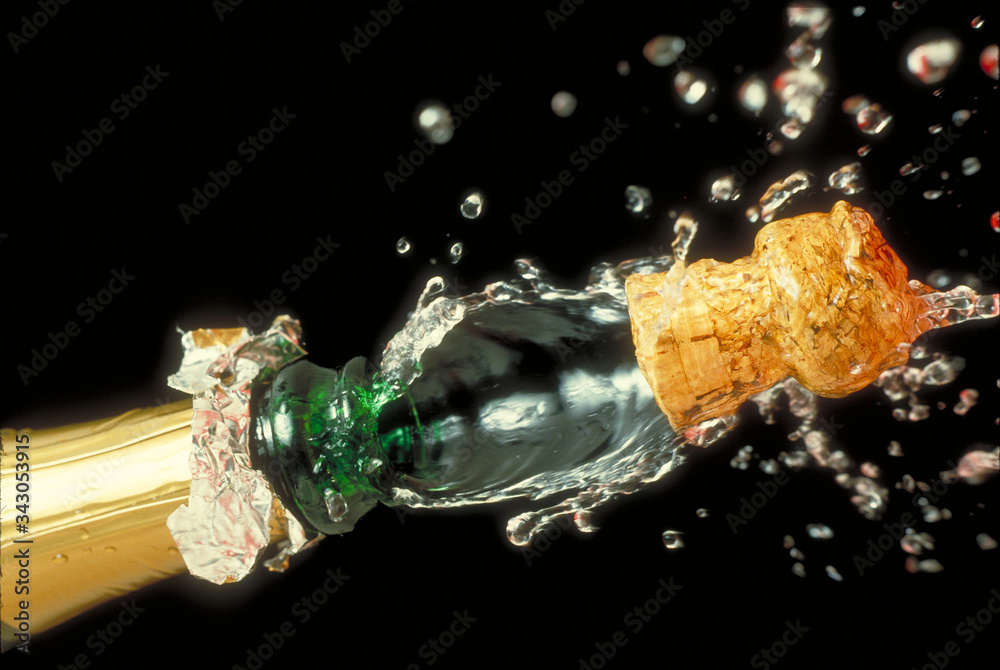 Champagne or Prosecco cork popping Stock Photo Adobe Stock