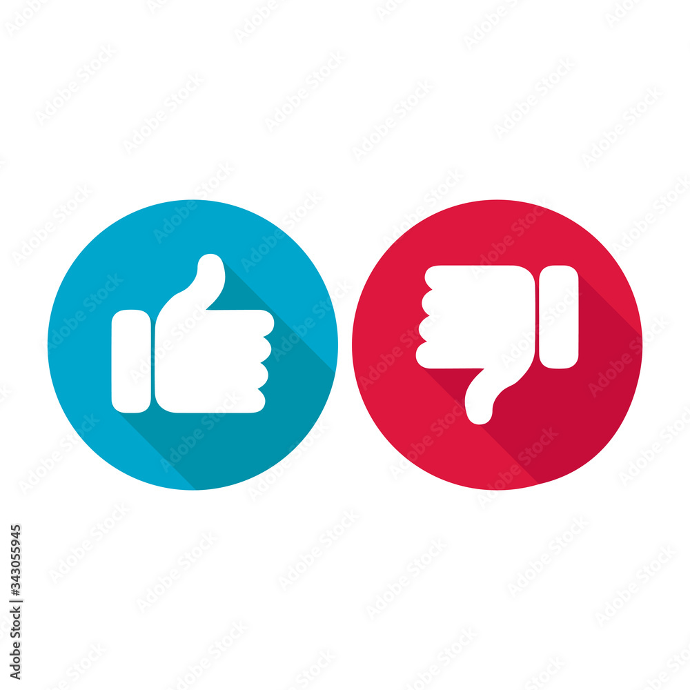 Thumb icon that shows the feeling of likes or dislikes on social media Thumb icon that shows the feeling of likes or dislikes on social media