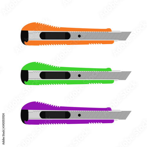 Cutter tree color Purple green orange real vector style 