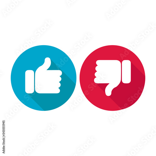 Thumb icon that shows the feeling of likes or dislikes on social media