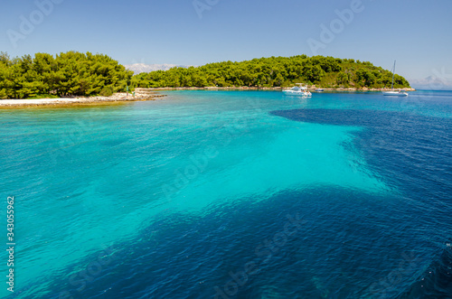 beautiful coast of island Hvar in Dalmatia region, Croatia