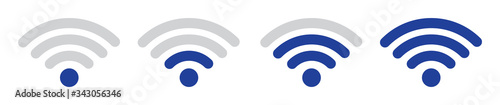 Wi-fi, wireless and wifi icon or wi-fi icon sign for remote internet access, vector illustration