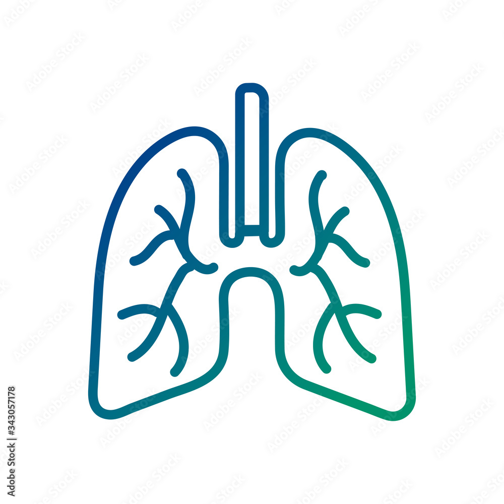 Naklejka premium human lungs line style icon