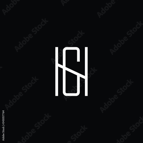 Minimal elegant monogram art logo. Outstanding professional trendy awesome artistic HG GH initial based Alphabet icon logo. Premium Business logo White color on black background