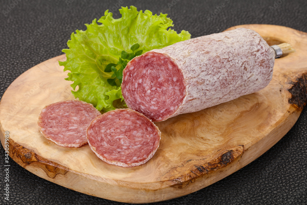 Italian dry Saliami pork sausage Italian dry Saliami pork sausage