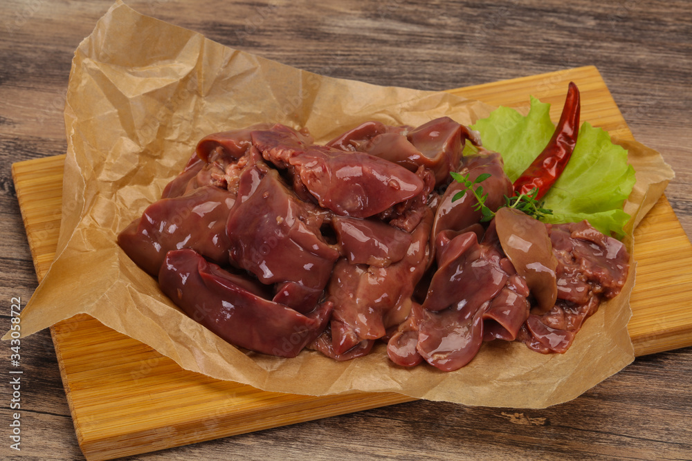 Raw chicken liver ready for cooking Raw chicken liver ready for cooking
