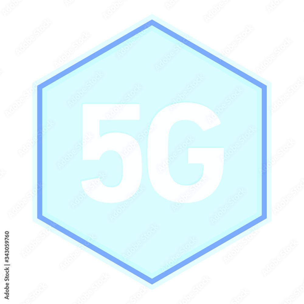 5g sign in the background of a blue hexagonal shield 5g sign in the background of a blue hexagonal shield