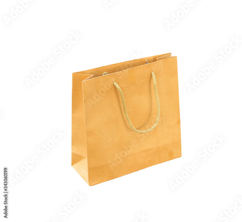 paper bag isolated on white background, this has clipping path.