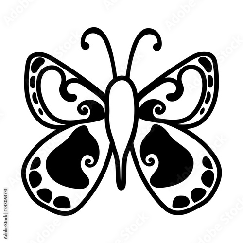 beautiful butterfly insect line style icon