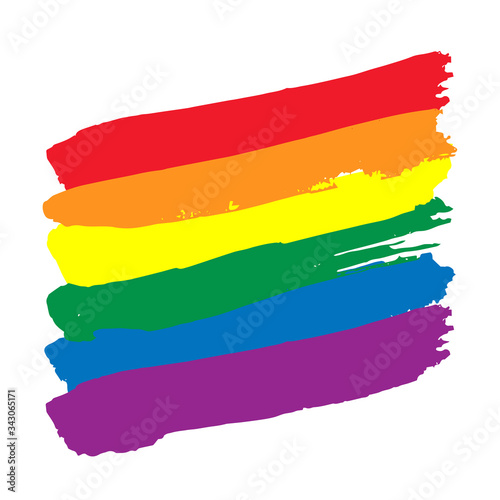 Sexual identity pride flags set  LGBT symbols. Flag gender sexe gay  transgender  bisexual  asexal and others. Vector illustration. Beautiful brush strokes. Abstract concept. Painted texture.