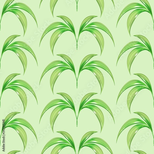 Summer leaves. Seamless green pattern. Floral background © Gribanessa