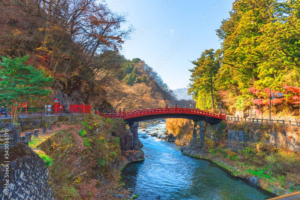 Shinkyo Bridge during Autumn in Nikko