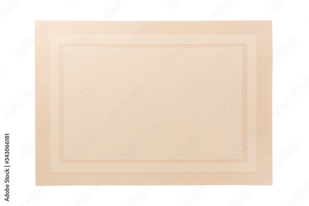 Top view of isolated brown placemat for food. Empty space for your design Top view of isolated brown placemat for food. Empty space for your design