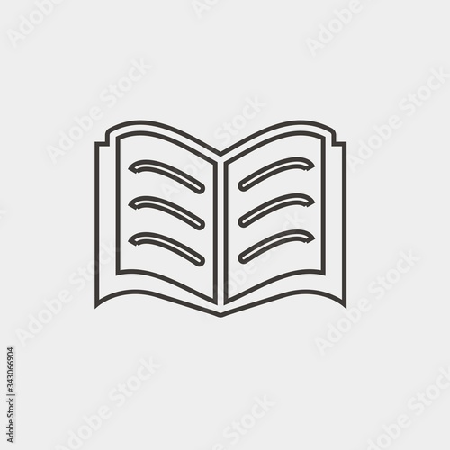 open book icon vector illustration and symbol for website and graphic design